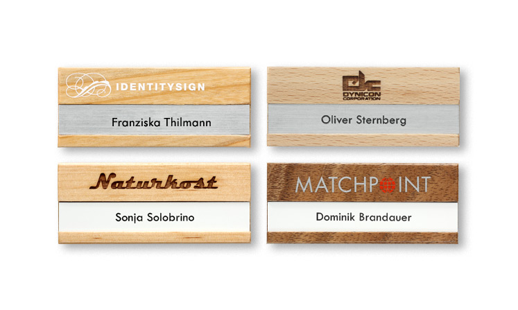 Namensschilder aus Nussbaum, Kirsche, Erle, Eiche und Buche - B.H. Mayer's  IdentitySign GmbH - IdentitySign